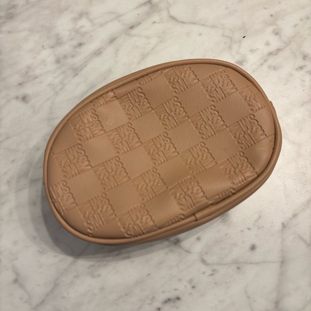 Steve Madden || Embossed Small Tan Toiletry Pouch